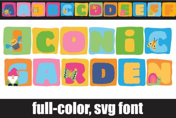 Iconic Garden: A Whimsical Color Font for Web Design