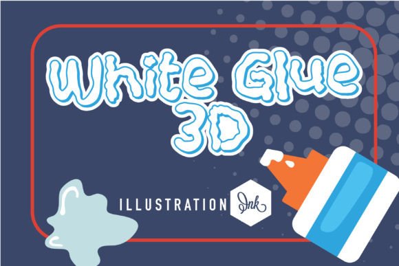 White Glue 3d Font for Handmade Brands